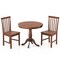 3 Pieces Wooden Dining Table and Chair Set for Cafe Kitchen Living Room
